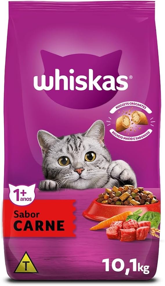 Whiskas Ração para Gatos Adultos Sabor Carne 1 kg