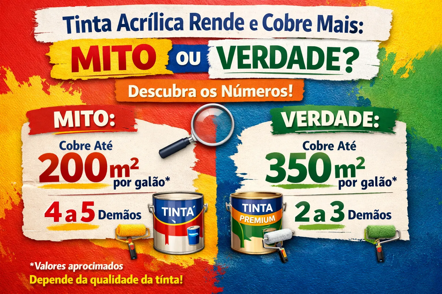Tinta acrílica rende e cobre mais: mito ou verdade? Descubra os números